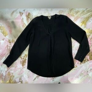 J. Crew black long sleeve top blouse XS